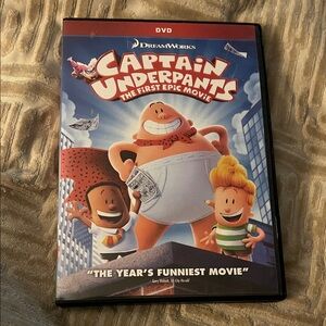 Dreamworks Captain Underpants DVD - Red and Blue Cover